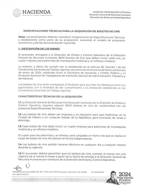 En la licitación se destaca que los 8 mil boletos no serán entregados por la Secretaría de Hacienda a los trabajadores, sino que se darán al Sindicato para que éste los distribuya. Foto: Especial