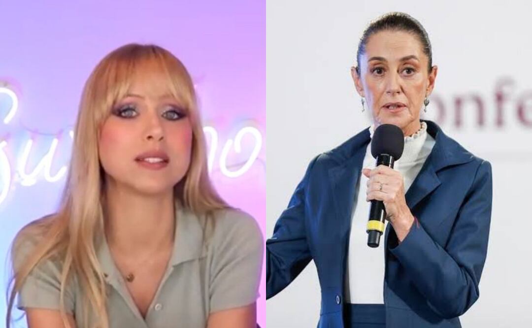 La youtuber analizó distintas entrevistas en inglés de Claudia Sheinbaum. Fotos: Redes Sociales / Archivo El Universal