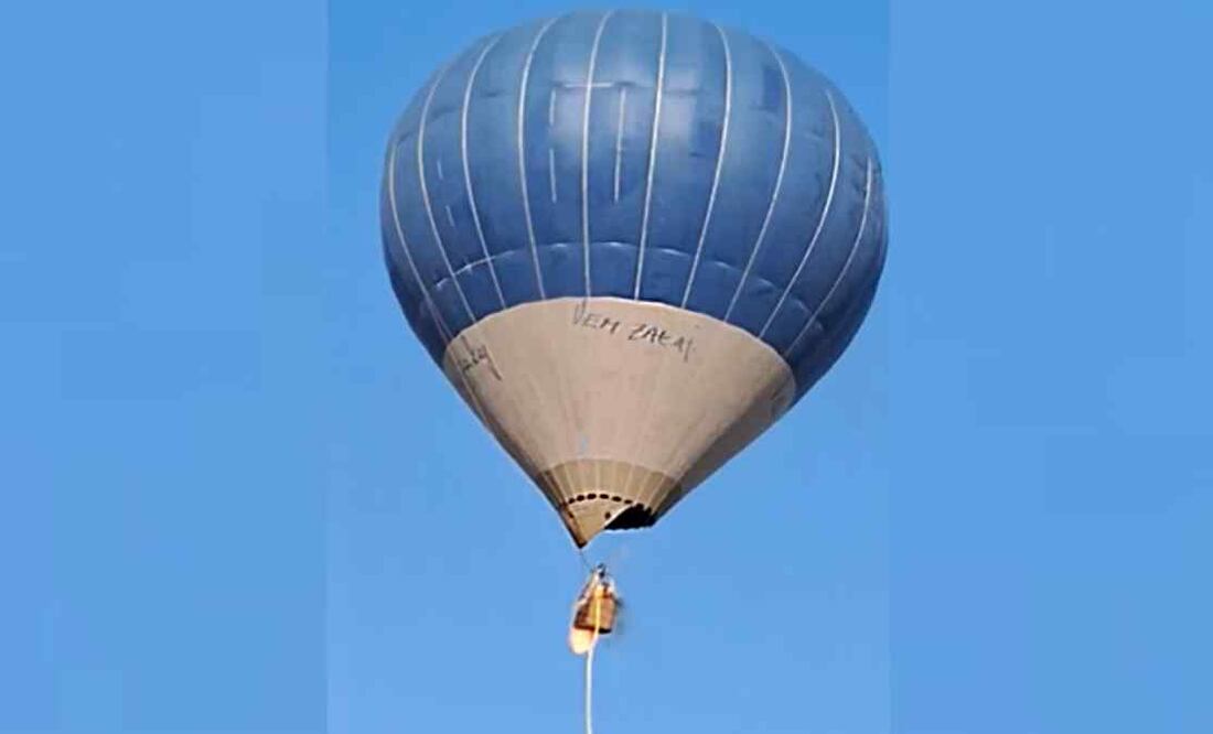 Incendio en globo aerostático en Teotihuacán. Foto: Especial