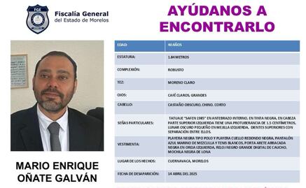 Reportan como desaparecido al director de Consejería Jurídica de Morelos; no se sabe de él desde el 14 de abril