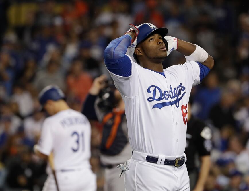 AP. Yasiel Puig en el séptimo juego de la Serie Mundial