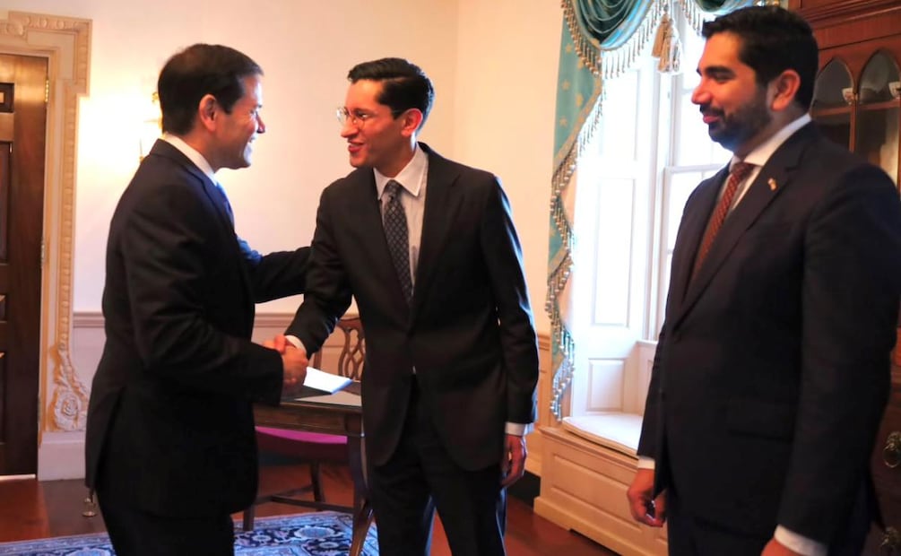 El canciller Roberto Velasco se reunió con el secretario del Departamento de Estado de Estados Unidos, Marco Rubio (26/08/2026). Foto: Especial