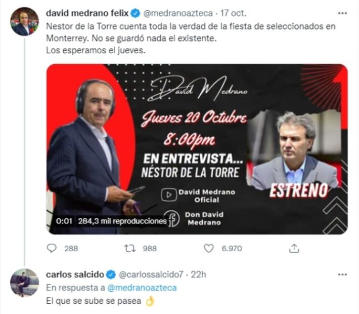 Carlos Salcido amenaza a Néstor de la Torre, "El que se sube, se pasea"