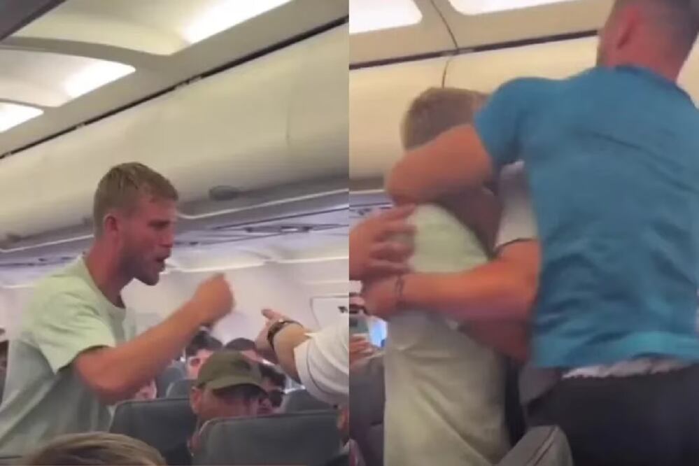 Un boxeador se levantó a los gritos en un vuelo, quiso abrir la puerta y la reacción de dos pasajeros impactó a todos. FOTO: CAPTURA