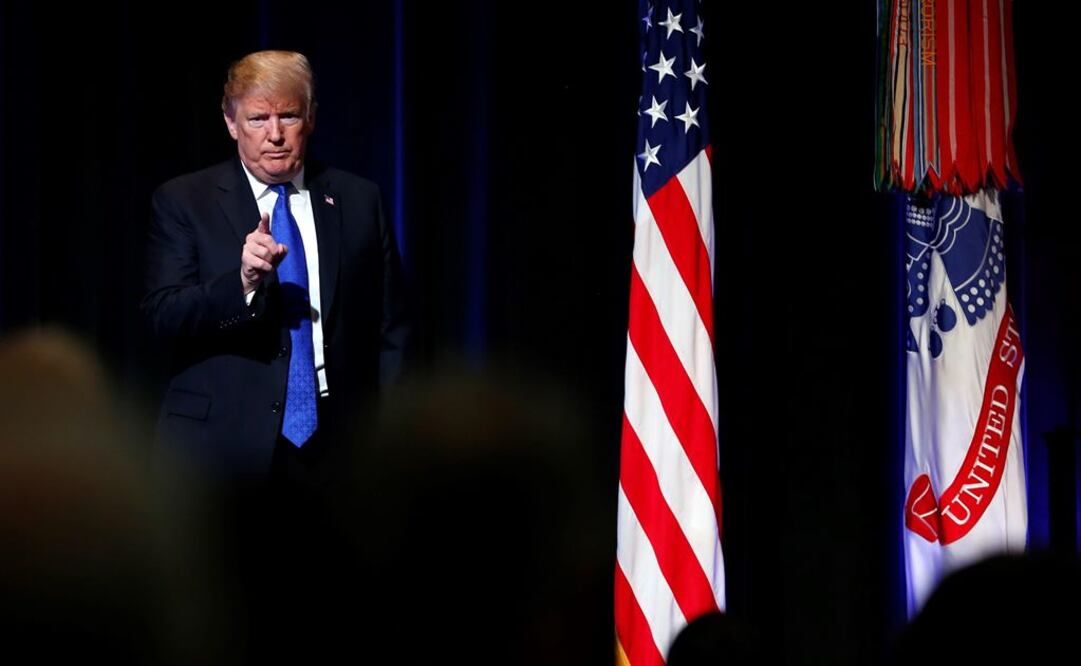 El presidente estadounidense, Donald Trump, ofrece un discurso durante un acto celebrado en el Pentágono, Arlington (Estados Unidos) (Foto: EFE)