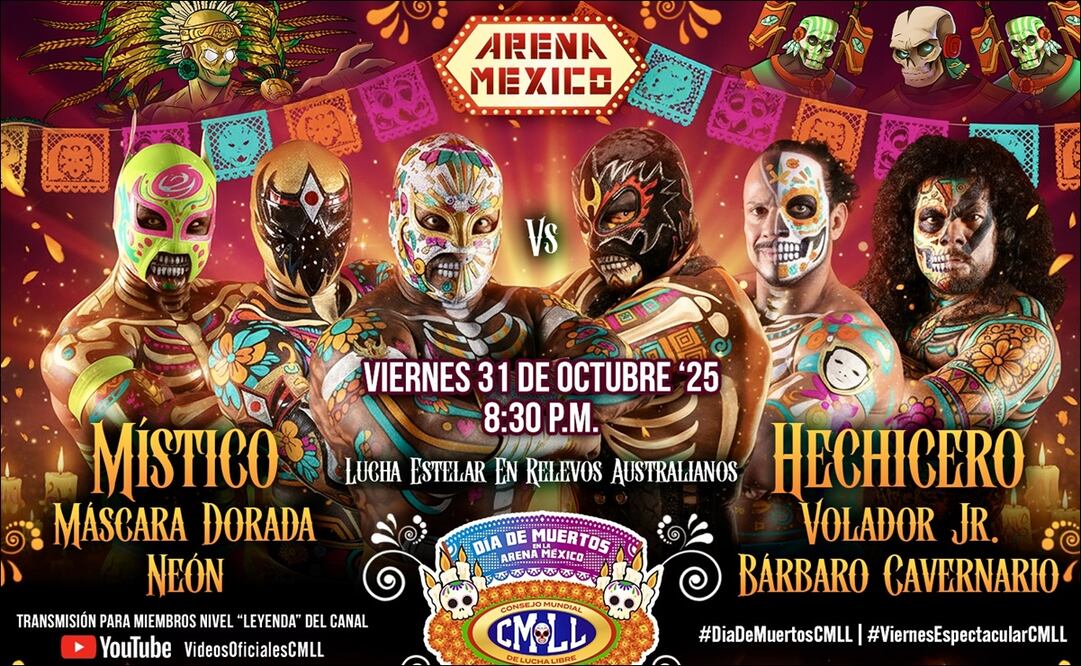 El Día de Muertos será celebrado en las arenas del Consejo Mundial de Lucha Libre. FOTO: @CMLL_OFICIAL