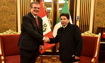Ebrard se reúne con presidente de Perú, Pedro Castillo; acuerdan fortalecer acuerdo comercial