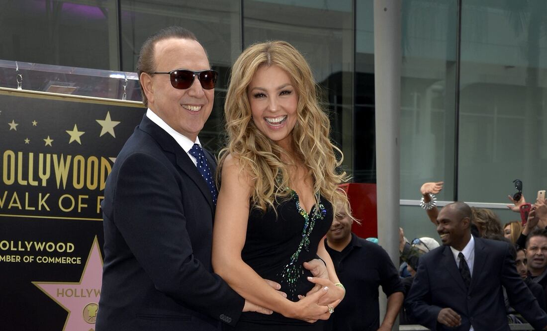 Thalía y Tommy Mottola. Foto: EFE