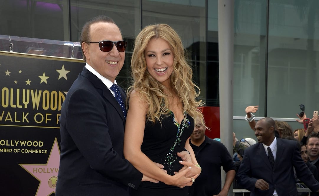 Thalía y Tommy Mottola. Foto: EFE