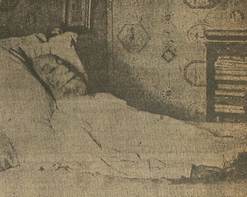 Anatole France en su lecho de muerte, en 1924. Foto tomada de las páginas de la sección Museo de Letras, del periódico EL UNIVERSAL en la época. Foto: Hemeroteca El Universal