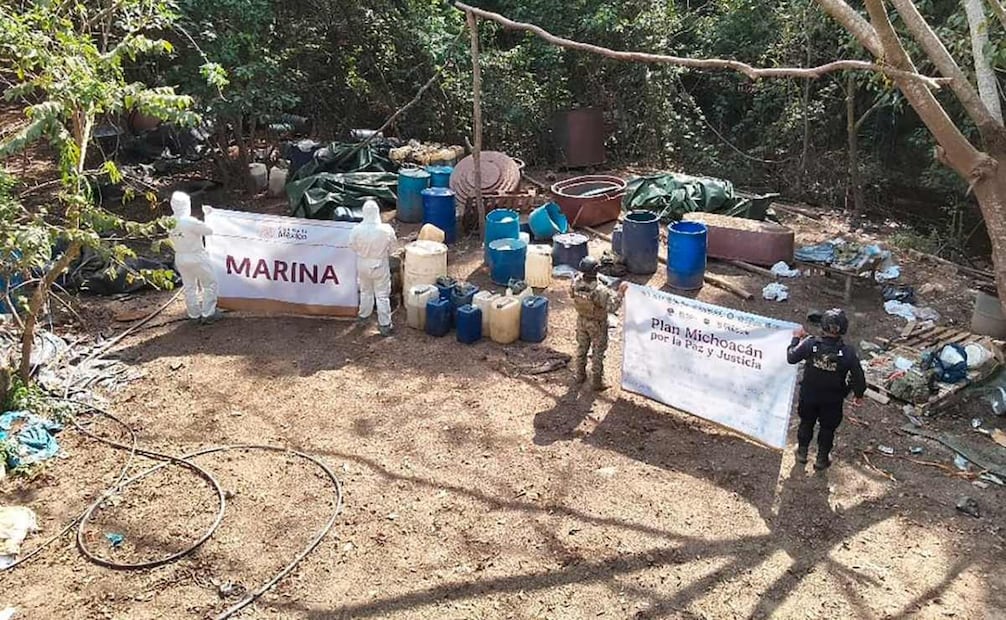 Semar destruyen laboratorios clandestinos. Foto: Especial