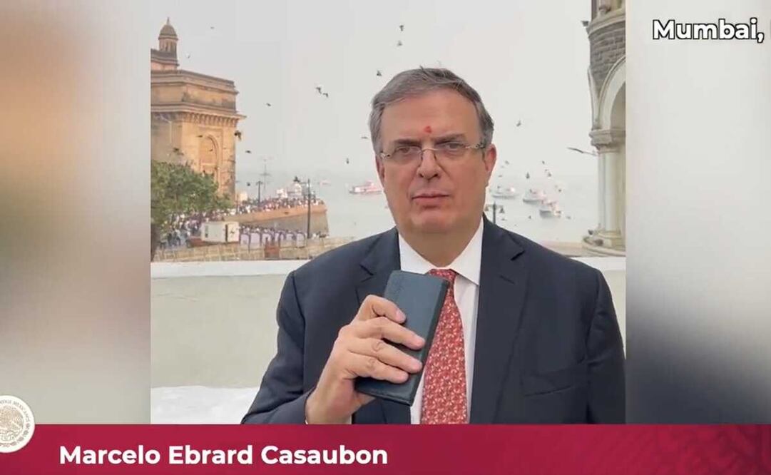Marcelo Ebrard Casaubon desde la Puerta de la India. Foto: captura de video
