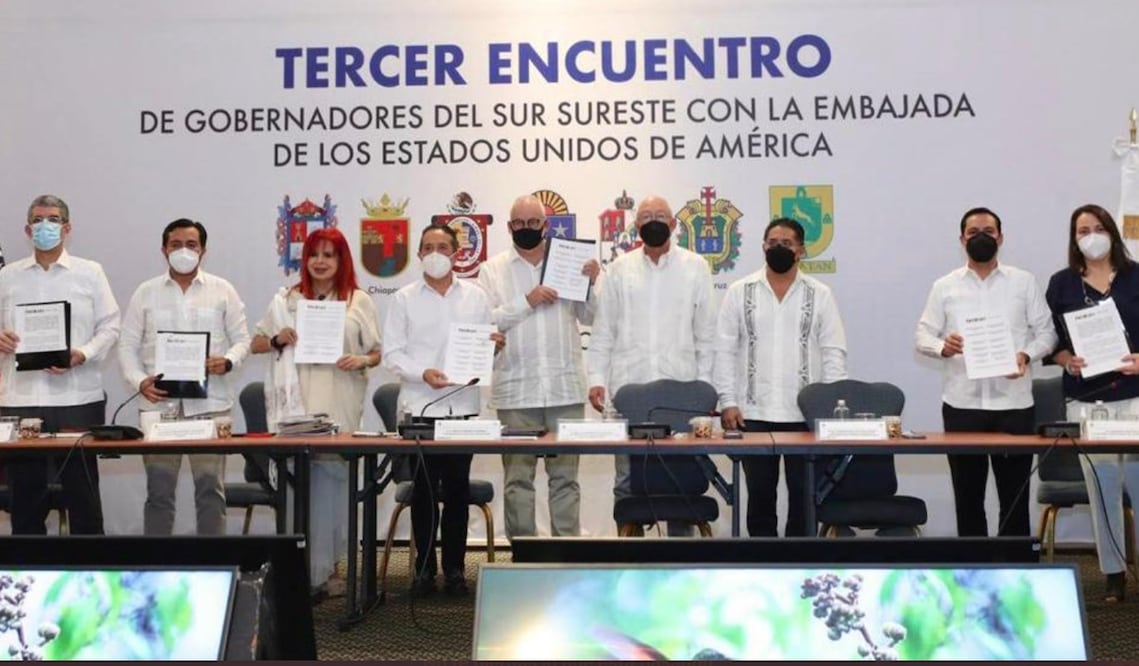 En el encuentro también se abordaron temas relacionados con la estrategia de digitalización de la zona. Foto: tomada de @SEGOB_mx