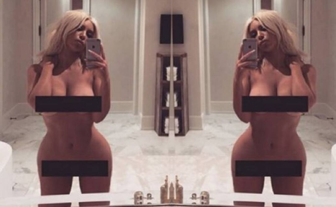 Kim volvió a publicar hoy la imagen de su desnudo censurado para celebrar el Día Internacional de la Mujer. (FOTO de Twitter: @KimKardashian)