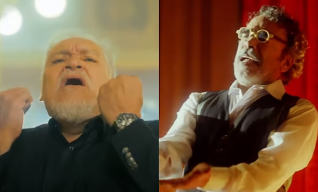 Damián Alcázar y Joaquín Cosío dan vida a los cantantes Aleks Syntek y Pepe Aguilar. Capturas vía Youtube oficial.