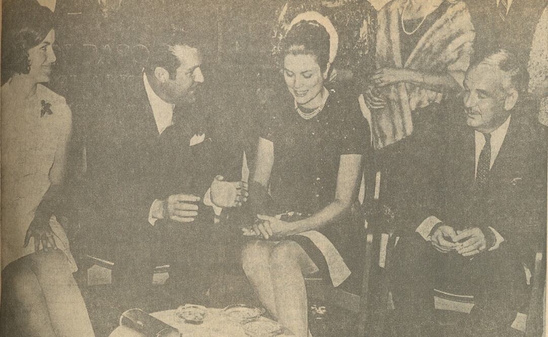 Grace Kelly, en un coctel en el Hotel Hilton de la Ciudad de México. Foto: Hemeroteca El Universal
