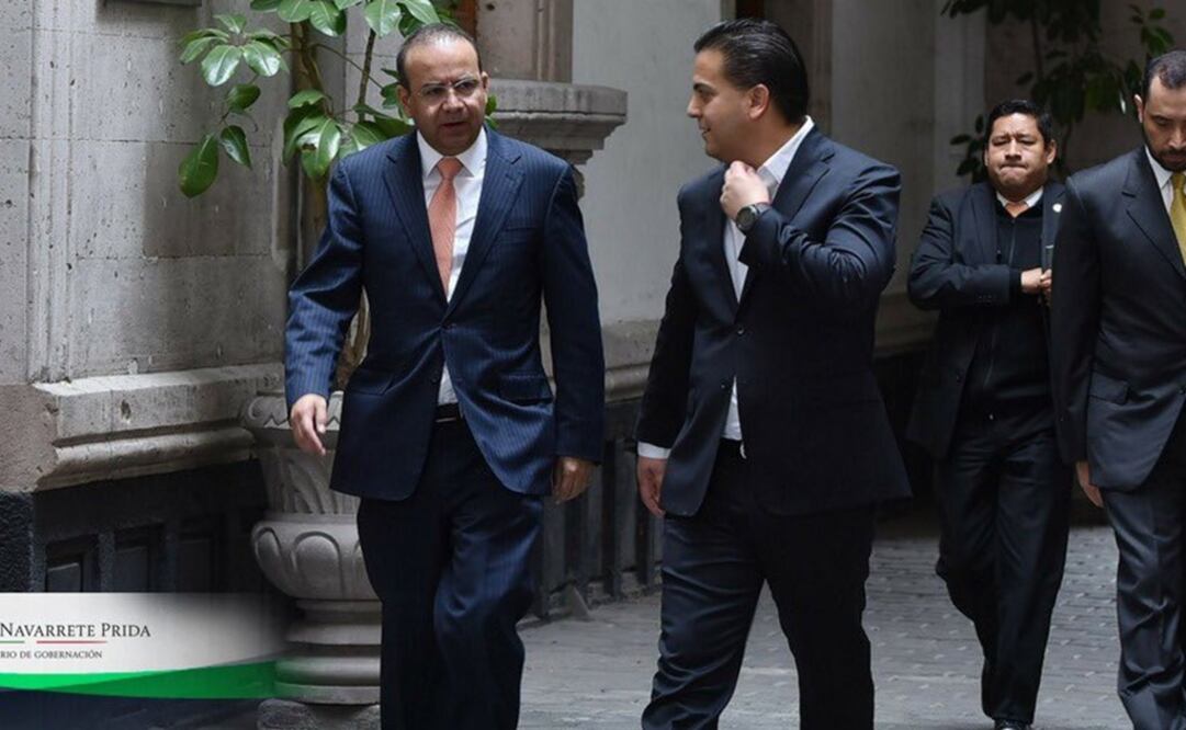 El responsable de la política interior se reunió con el presidente nacional del PAN, Damián Zepeda. /Tomada de @navarreteprida