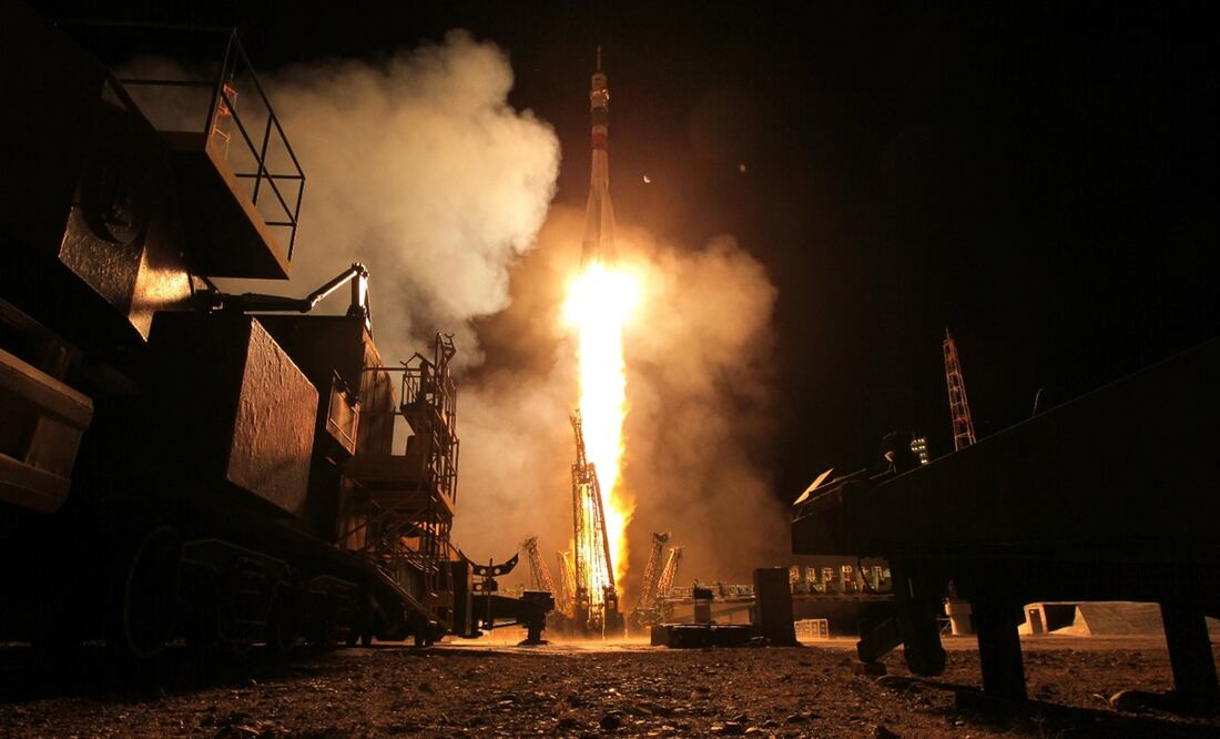 Imagen ilustrativa de una nave rusa despegando.Foto: EFE/MAXIM SHIPENKOV