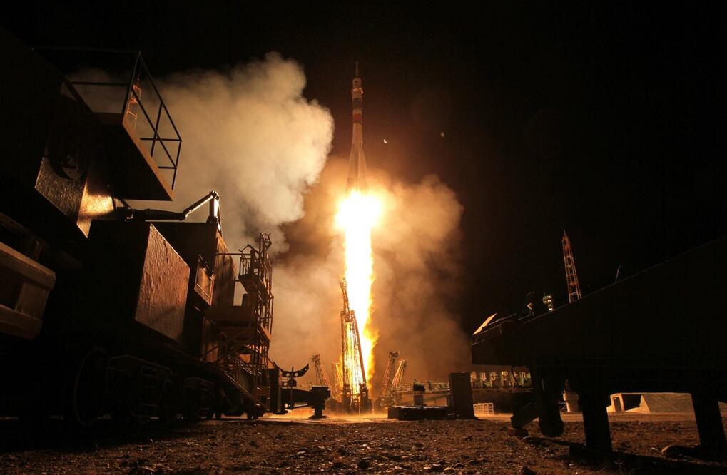 Imagen ilustrativa de una nave rusa despegando.Foto: EFE/MAXIM SHIPENKOV