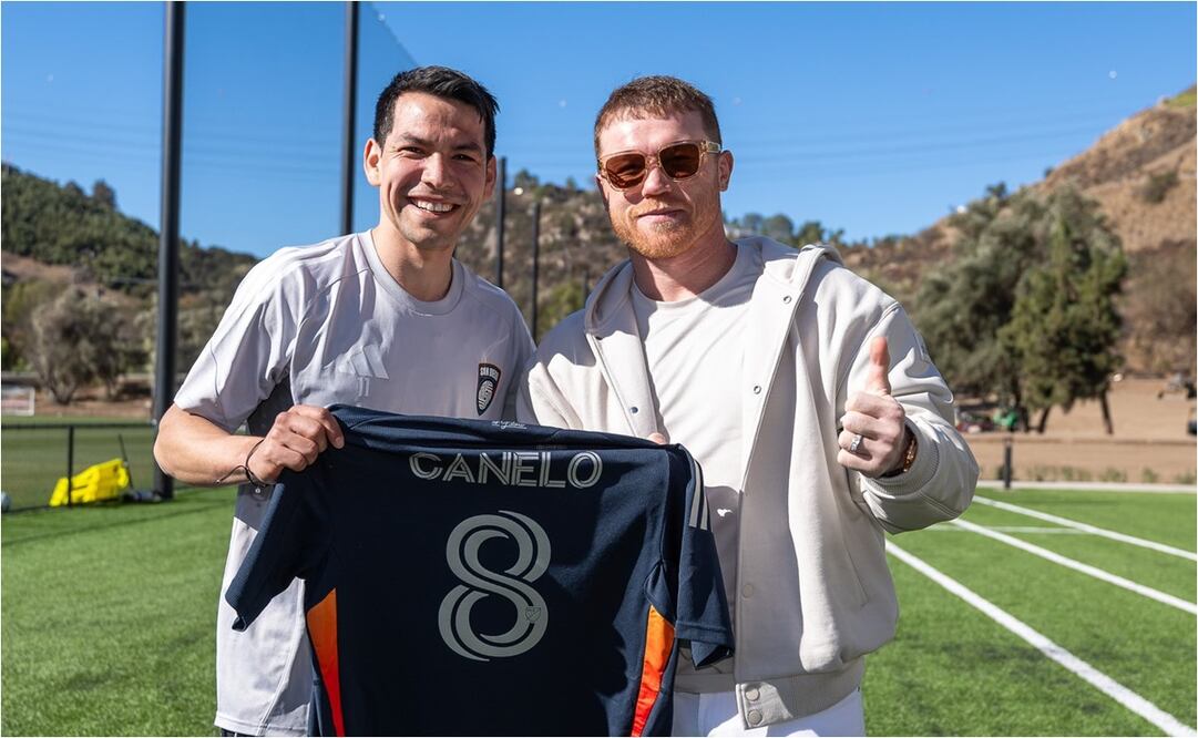 FOTO: Canelo Álvarez visita a Hirving 'Chucky' Lozano; el pugilista le deseó suerte en su debut en la MLS - 
 @sandiegofc