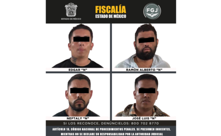 Caen cuatro sujetos, presuntos integrantes del CJNG en Edomex; son considerados objetivo prioritario