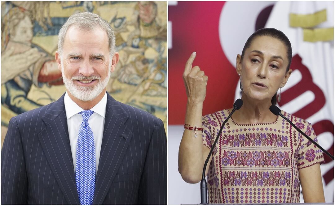 Claudia Sheinbaum y el rey Felipe VI. Foto: EFE