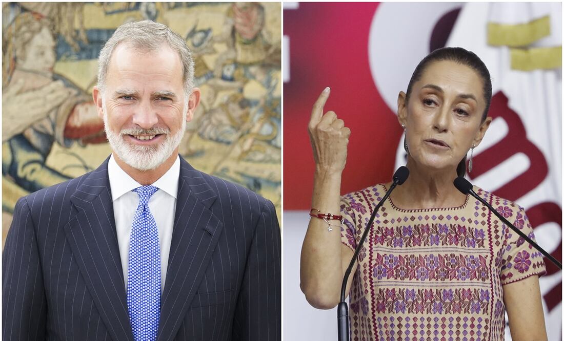 Claudia Sheinbaum y el rey Felipe VI. Foto: EFE