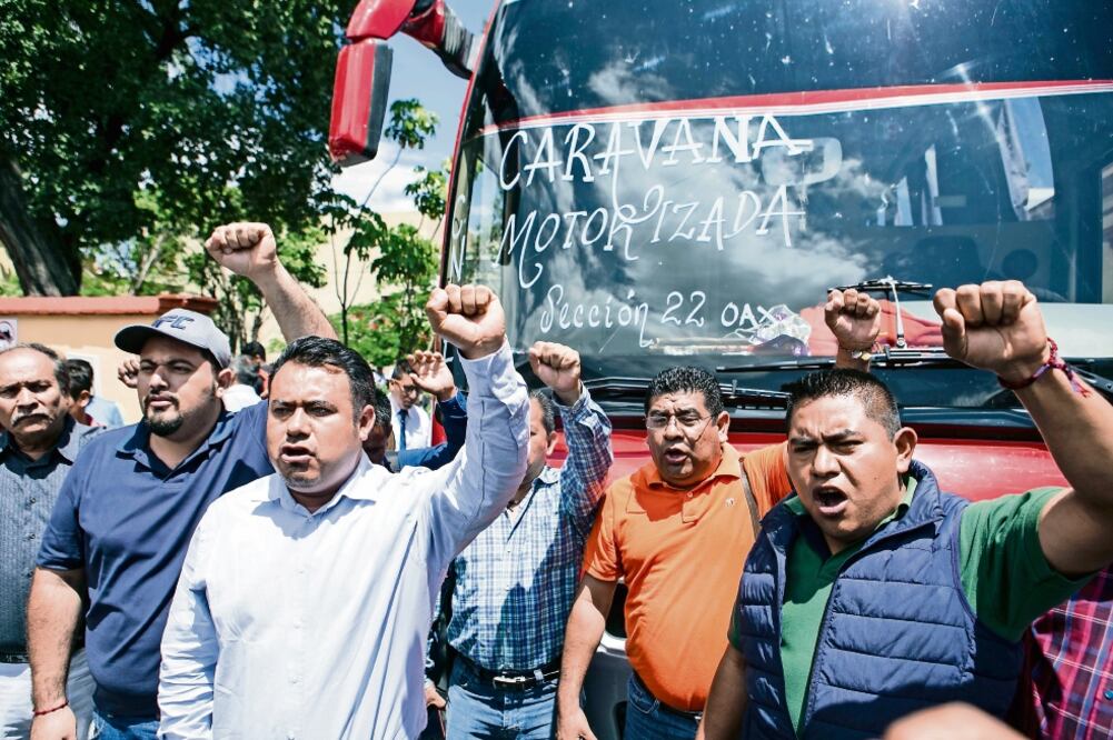 En la movilización participan 20% de los afiliados al sindicato y sumarán a otros contingentes de docentes provenientes de otras entidades (ARTURO MARTÍNEZ. EL UNIVERSAL)