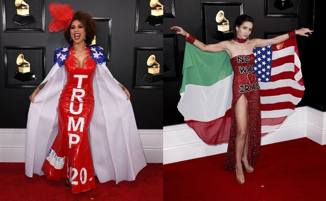 Ellas son dos de las peor vestidas de la noche de los Grammys 2020. Foto: Agencias 