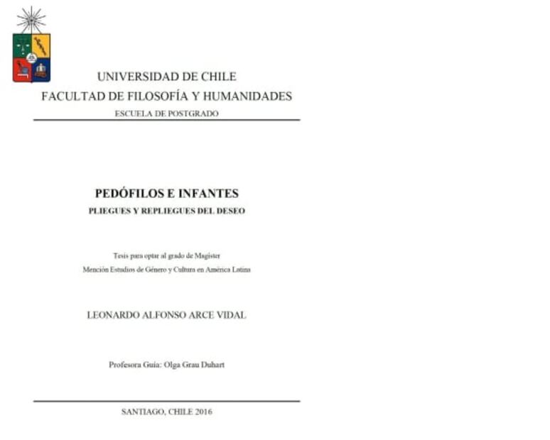 “Dedicada a los niños de deseo inquieto: Indignación en Chile por la aprobación de dos tesis a favor de la pedofilia