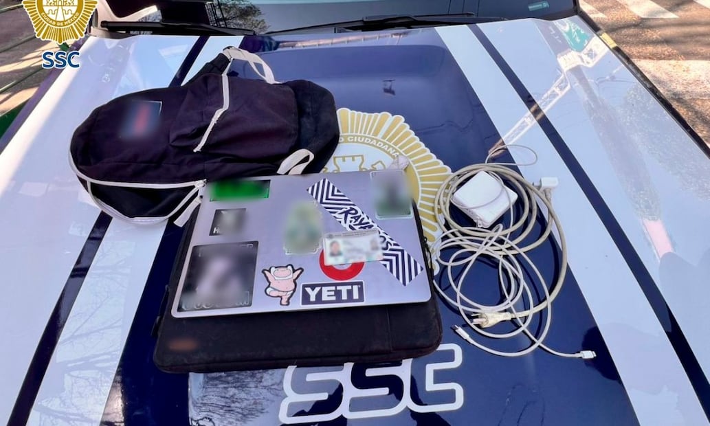 Objetos incautados por la policía tras robo en la Escandón. Foto: Cortesía.