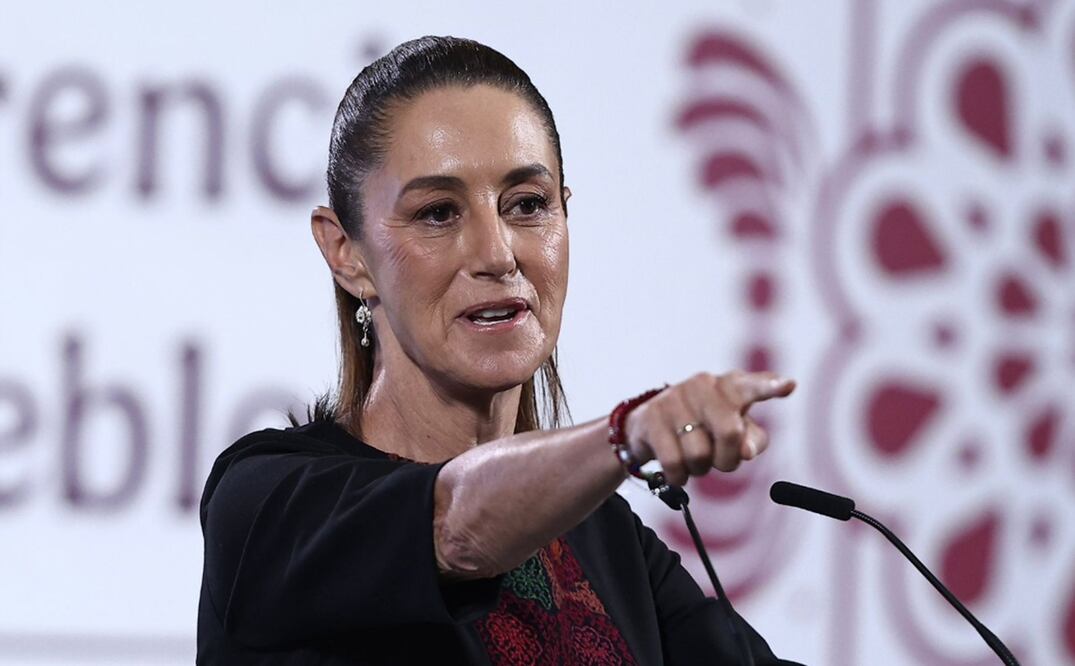 La presidenta Claudia Sheinbaum Pardo durante la mañanera del 27 de agosto de 2025. Foto: Berenice Fregoso/EL UNIVERSAL