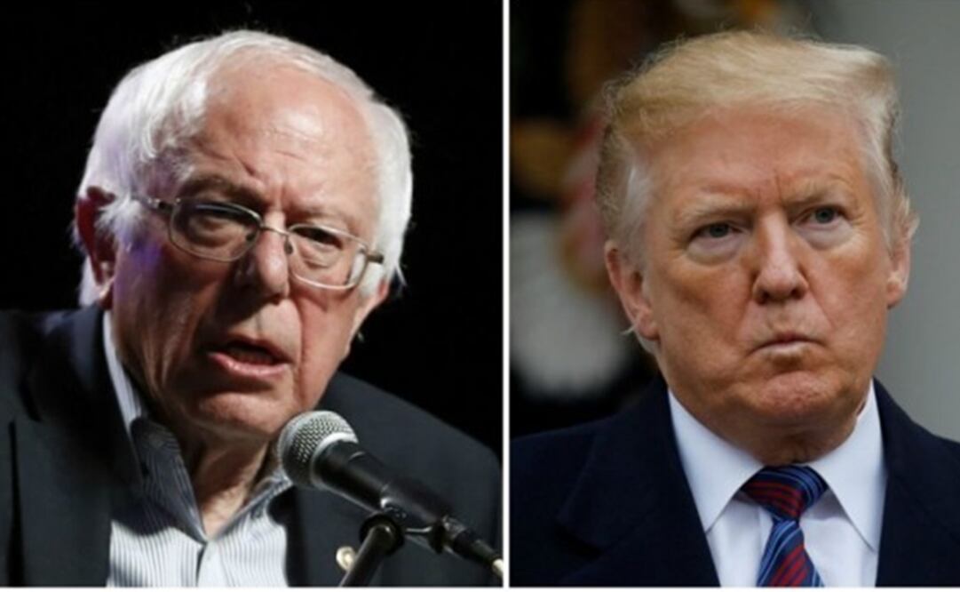 Senador Bernie Sanders y Donald Trump, presidente de EU. Foto: AP y Reuters 
