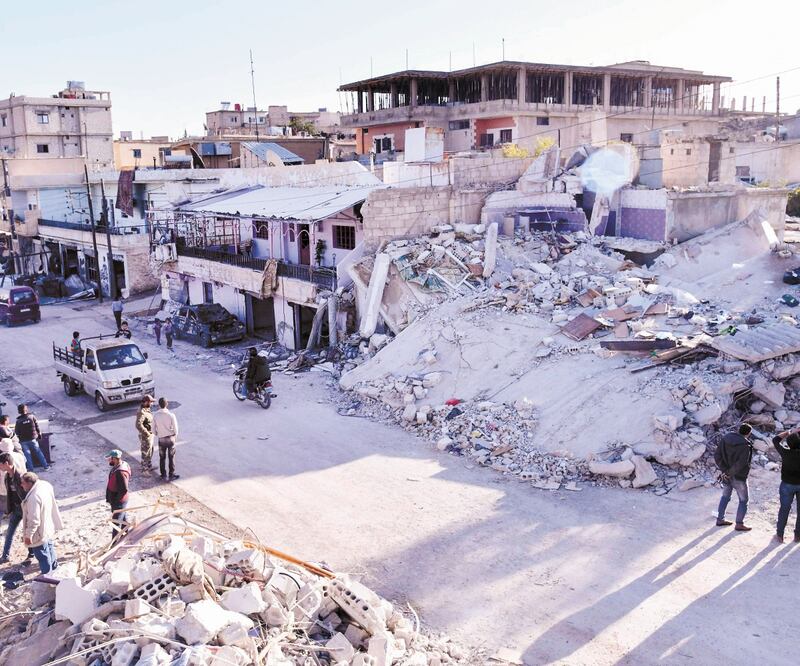 Destrozos causados por un ataque israelí en Damasco. Foto: Ilustrativa / AFP