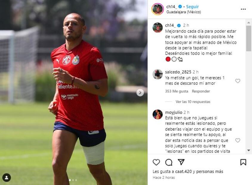 El mensaje de Chicharito Hernández a los aficionados de Chivas - Foto: @ch14_ en Instagram