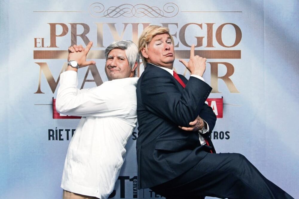 Christ ian Ahumada y Herson Andrade personifican a AMLO y Donald Trump, respectivamente (CARLOS MEJIA. EL UNIVERSAL)