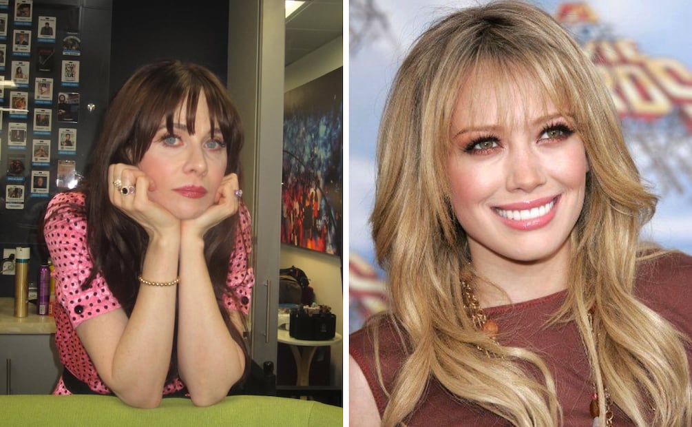 Un fleco que favorece tu tipo de rostro. Foto: Instagram @hilaryduff, @zoeeydeschanel