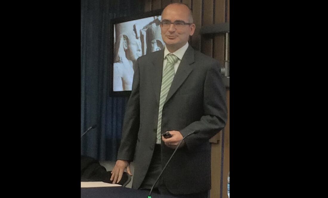 At the Institute of Philological Investigations of the National Autonomous University of Mexico (UNAM) he spoke about the evolution of writing in Egypt and the “adventure” of deciphering hieroglyphics. (Photo: Giselle Rodríguez / EL UNIVERSAL)