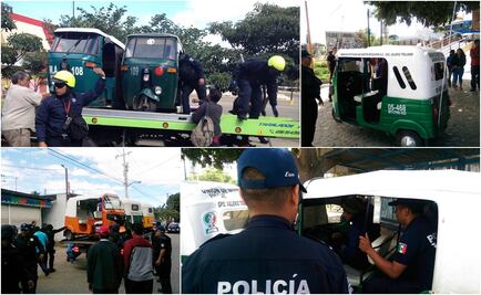 Aseguran más de 20 taxis irregulares en Oaxaca