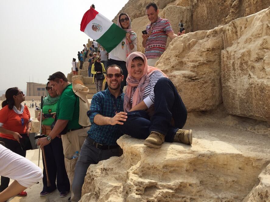 El 9 de septiembre pasado, Israel salió de León para integrarse con un grupo de amigos de Jalisco para viajar a Egipto (ESPECIAL)