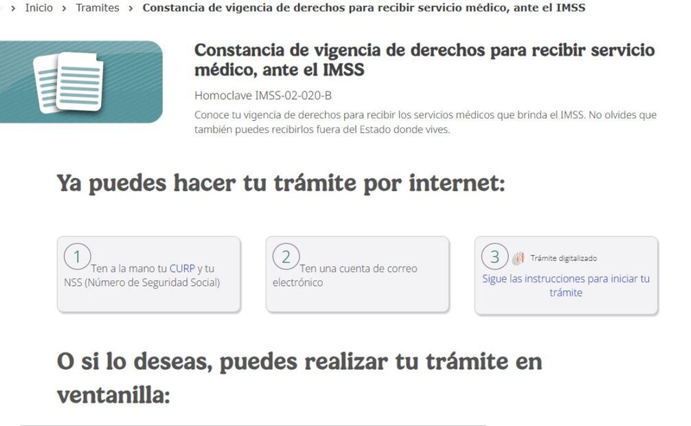 Foto: Captura de pantalla en página de imss