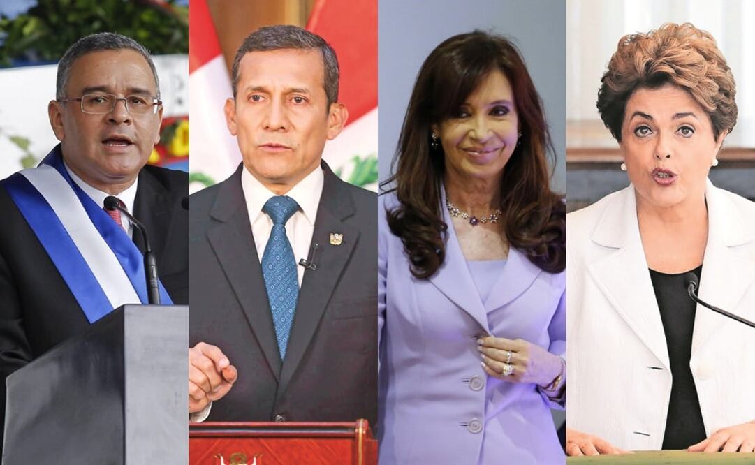 Ex presidentes latinoamericanos, Mauricio Funes, Ollanta Humala, Cristina Fernández, Dilma Rousseff. FOTOS: Archivo. EL UNIVERSAL
