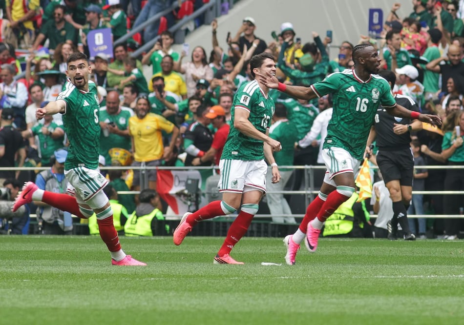 Julián Quiñones en festejo de gol, durante el partido inaugural del Mundial de 2026 entre México y Sudáfrica - Foto: Carlos Mejía | EL UNIVERSAL