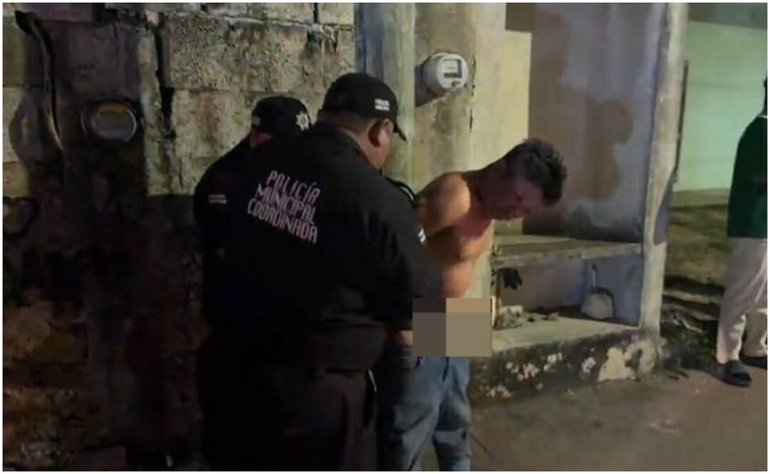 El hombre es conocido localmente como “Diablo”, quien ya ha sido denunciado en distintas ocasiones por delitos de robo en Valladolid, Yucatán (10/01/2025). Foto: Especial