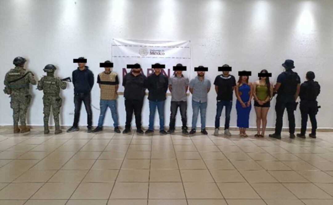 Marina y autoridades de Sonora detienen a 9 personas, relacionadas con “Los Salazar". Foto: Especial
