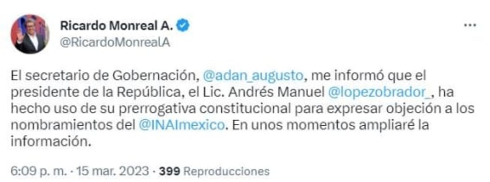 AMLO veta nombramientos de los nuevos comisionados del INAI