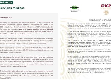 Empleados del SAT y Condusef se quedan sin seguro médico en 2019