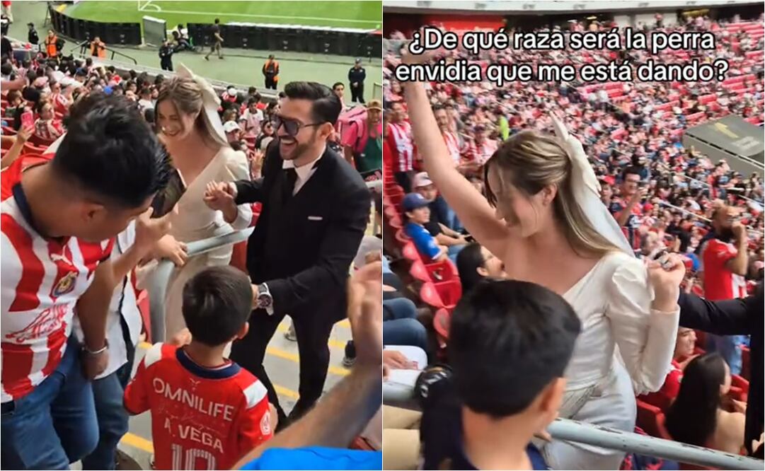 FOTO: ESPECIAL - Pareja celebra su boda en partido de Chivas; el equipo tapatío compartió el momento