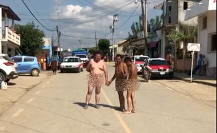 Por robar vacas, desnudan y exhiben en redes a tres hombres en Veracruz