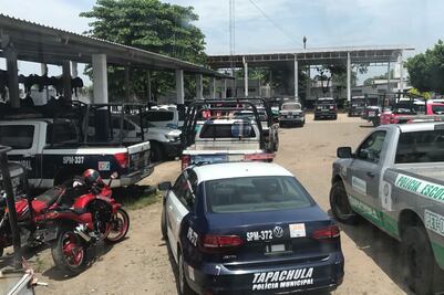 Policías realizan paro de labores en Tapachula, Chiapas